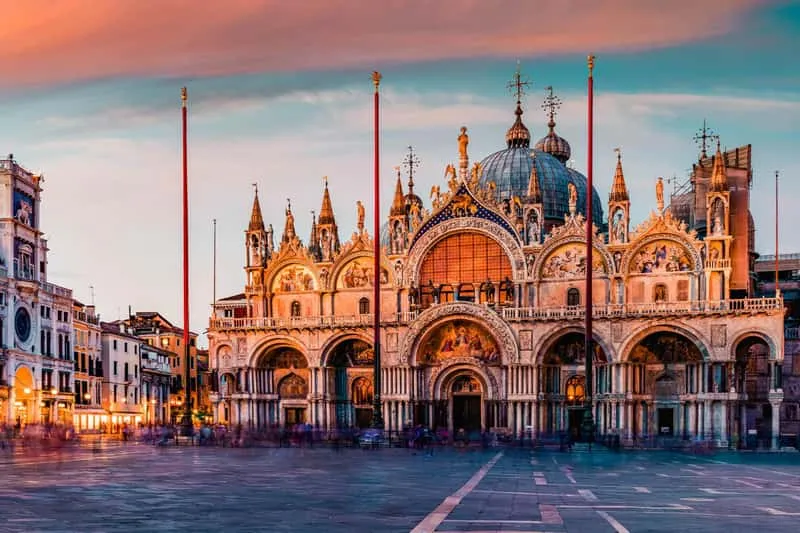View over St Mark's Square from the basilica terrace on a St Mark's Basilica tour with terrace access in Venice